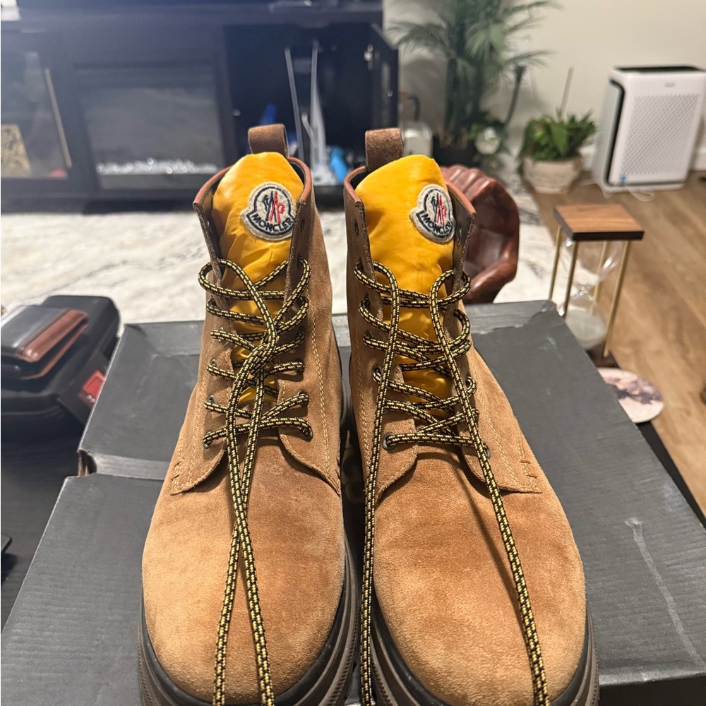 Moncler Tan Suede Men's Boots